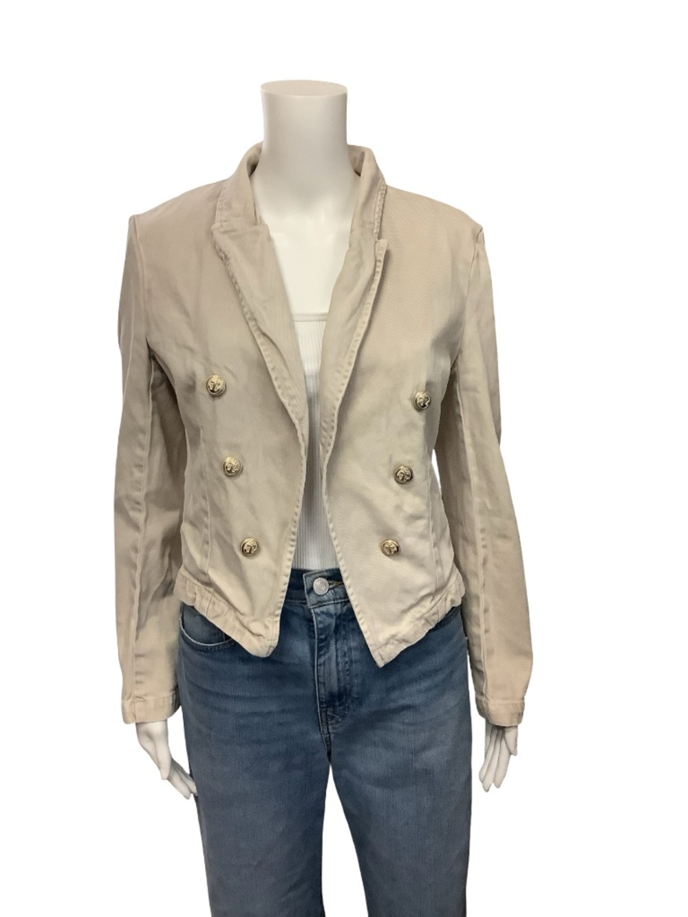 Lágence Demin Lapel Jacket Size: M